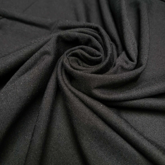 Bambusjersey mit Elasthan - SCHWARZ