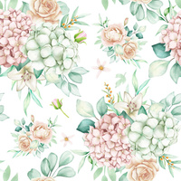 Hydrangeas / white - Cotton woven fabric