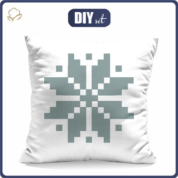 PILLOW 45X45 - ALPINE FLOWER / grey - sewing set