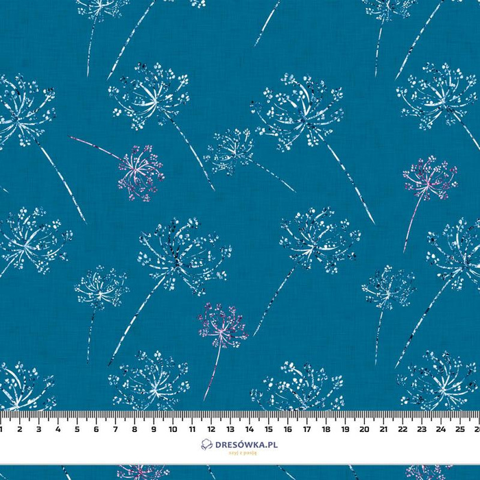 100CM GLITTER DANDELIONS (DRAGONFLIES AND DANDELIONS) - single jersey with elastane 