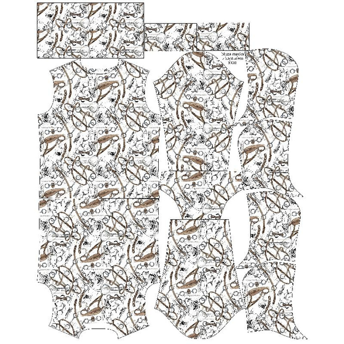 MEN’S HOODIE - HORSE-RIDING (HOBBIES AND JOBS) / white - sewing set S