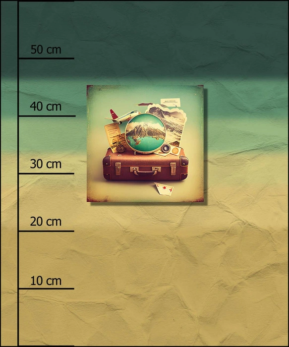 TRAVEL TIME WZ. 2 - PANEL (60cm x 50cm) tkanina bawełniana