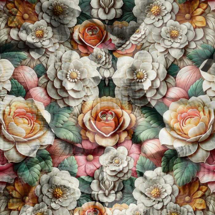 FLOWERS - Mušelín bavlněný