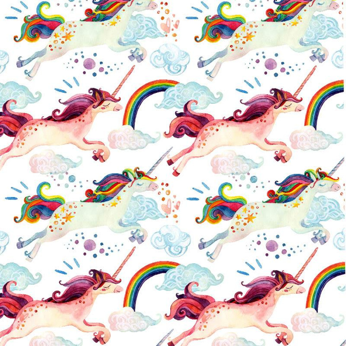 RAINBOW UNICORNS - Viscose jersey WE210