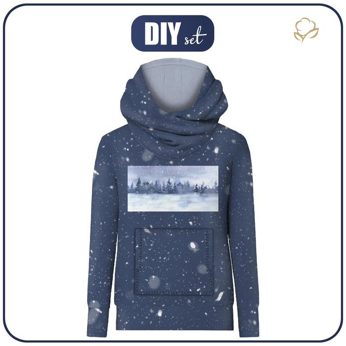 BLUZA Z KAPTUREM UNISEX (HYDRA) - SNOW  - zestaw do uszycia (98/104)