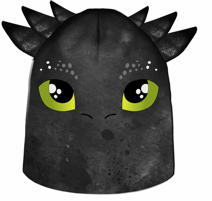 KID'S CAP AND SCARF (DINO) - BLACK DRAGON 55-58