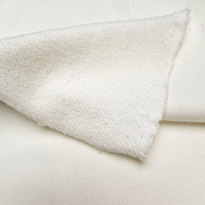 French terry TWILL 340g - Cloud Dancer/ ECRU (D-02)