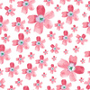 PINK FLOWERS PAT. 5 / white - Waterproof woven fabric