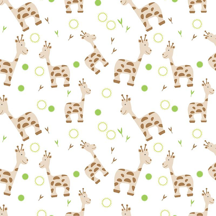 LITTLE GIRAFFES (ANIMAL GARDEN) - looped knit fabric