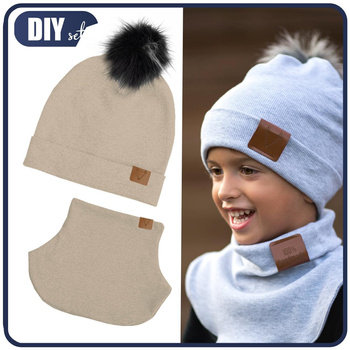 BEIGE - Mütze und Loop kreatives Nähset