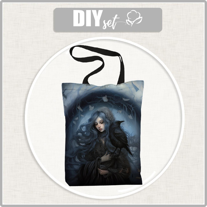 SHOPPER KABELKA - GOTHIC GIRL VZ. 2 - voděodolná tkanina - Sada šití