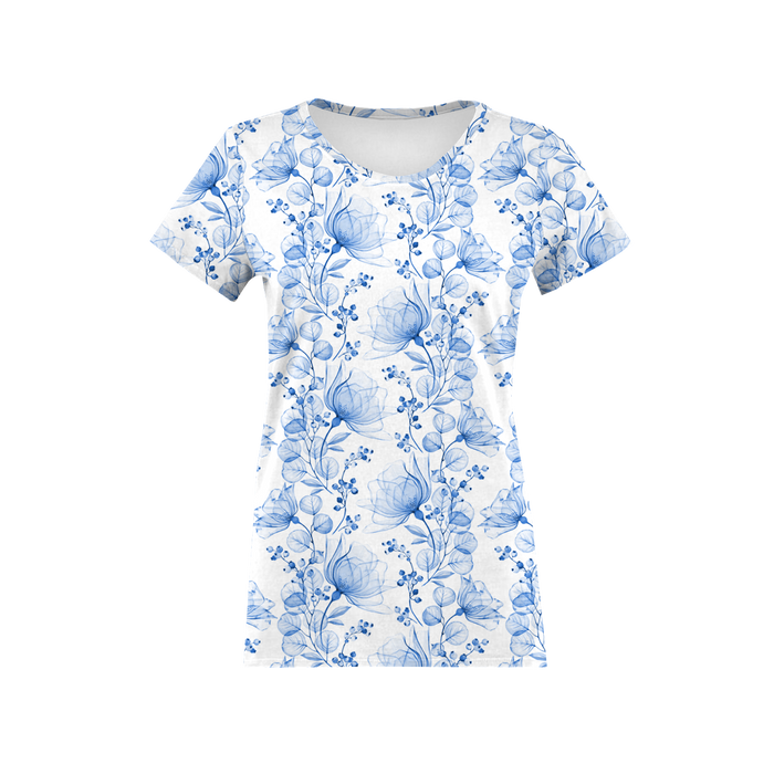 DAMEN T-SHIRT - BLUMEN Ms. 4 (classic blue) - Single Jersey XL