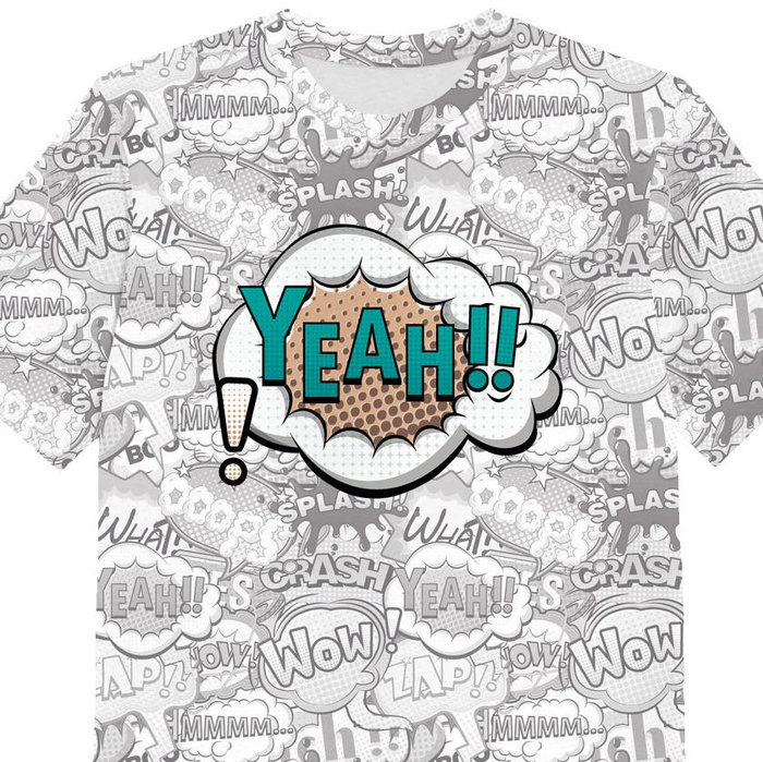 KID’S T-SHIRT - COMIC BOOK / yeah (colorful) - single jersey (128/134)