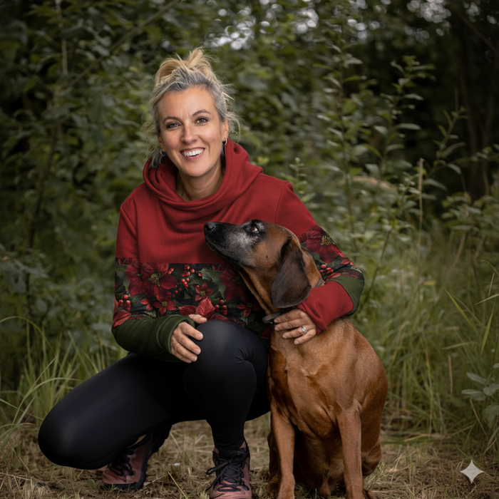 DÁMSKA MIKINA (POLA) CLASSIC S KAPUCÍ - WINTER FLOWERS M.18 - Sada šití XS