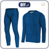 THERMO MEN'S SET (STEVE) - MELANGE BLUE - sewing set L