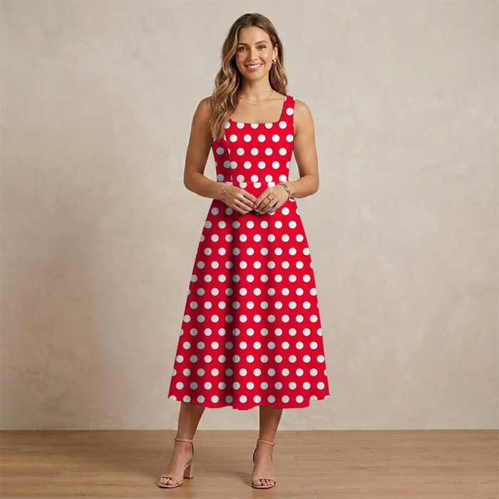 RED POLKA DOTS - Krepp