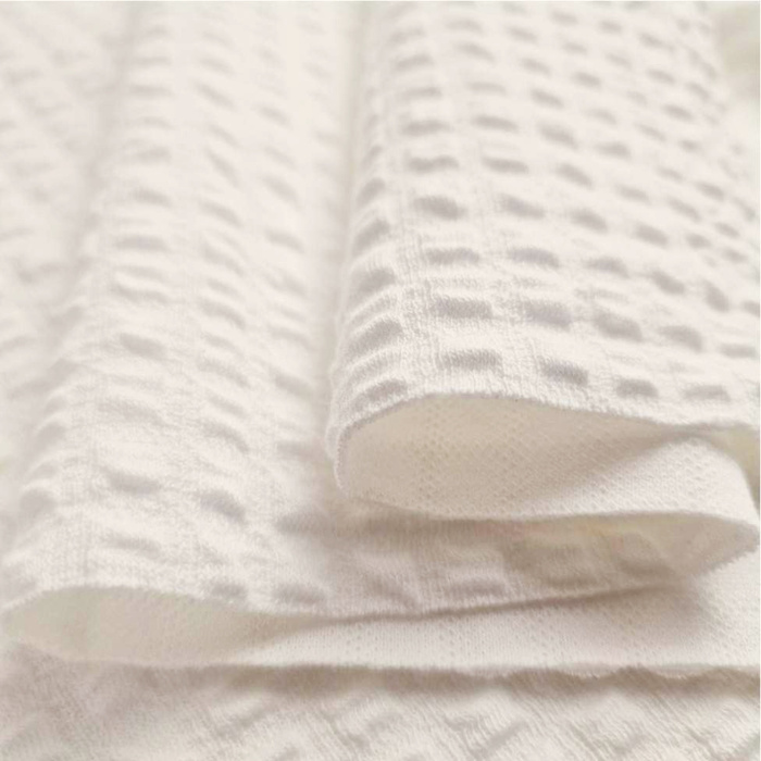  3D Waffle Cotton Knit  - Cloud Dancer/ ECRU (D-02) 