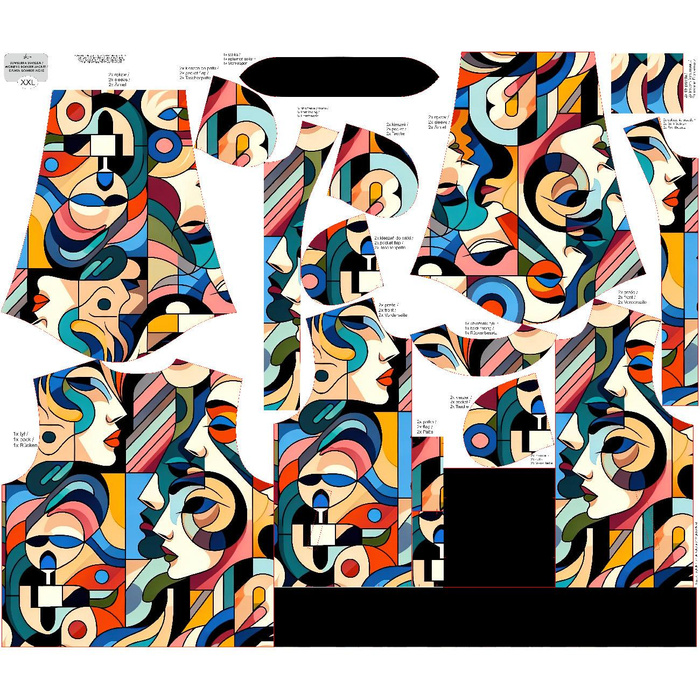 WOMEN’S BOMBER JACKET (KAMA) - FACES PAT. 2 - sewing set XL