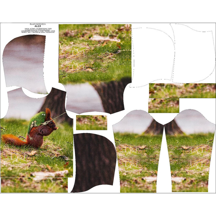 DZIECIĘCA BLUZA Z KAPTUREM (ALEX) - SKURCZ - zestaw do uszycia (146/152)