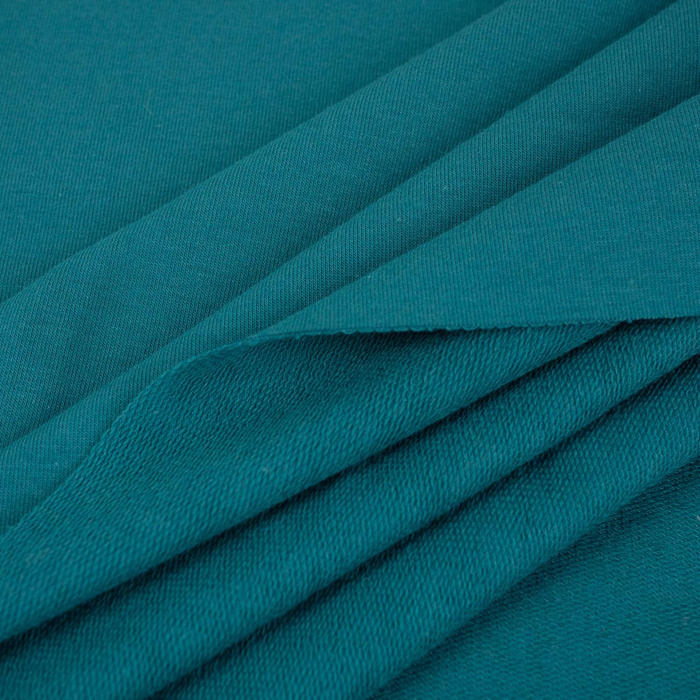 French Terry mit Elasthan - SMARAGD/ TEAL (D-47)/ CYRANECZKA