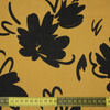  Lyocell-Webware - SCHWARZE BLUMEN / senf-yellow