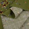 SMALL FLOWERS / KIWI - Viscose with linen weave
