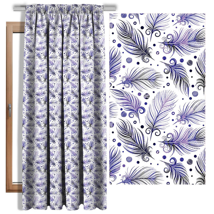 FEATHERS (Very Peri) - single jersey with elastane 