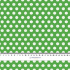 WEIßE TUPFEN / grün  - Webware für Tischdecken