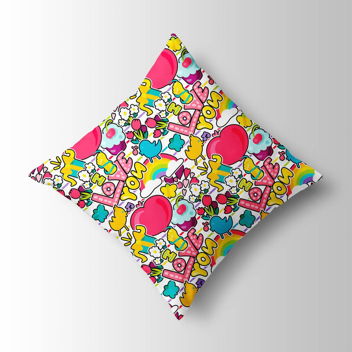 COLORFUL STICKERS PAT. 2 - brushed knitwear with elastane ITY