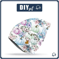 "Beanie" cap - PUMPKINS AND FLOWERS pat. 3 (PUMPKIN GARDEN) 44-47