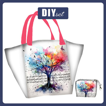 Torba XL z saszetką 2 w 1 - WATERCOLOR MUSIC wz.1 - zestaw do uszycia