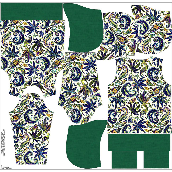 BLUZA DAMSKA "POLA" (XXXL) CLASSIC Z KAPTUREM - Hemp leaves WZ. 4 - zestaw do uszycia