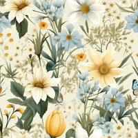 SPRING FLOWERS PAT. 3 - looped knit fabric