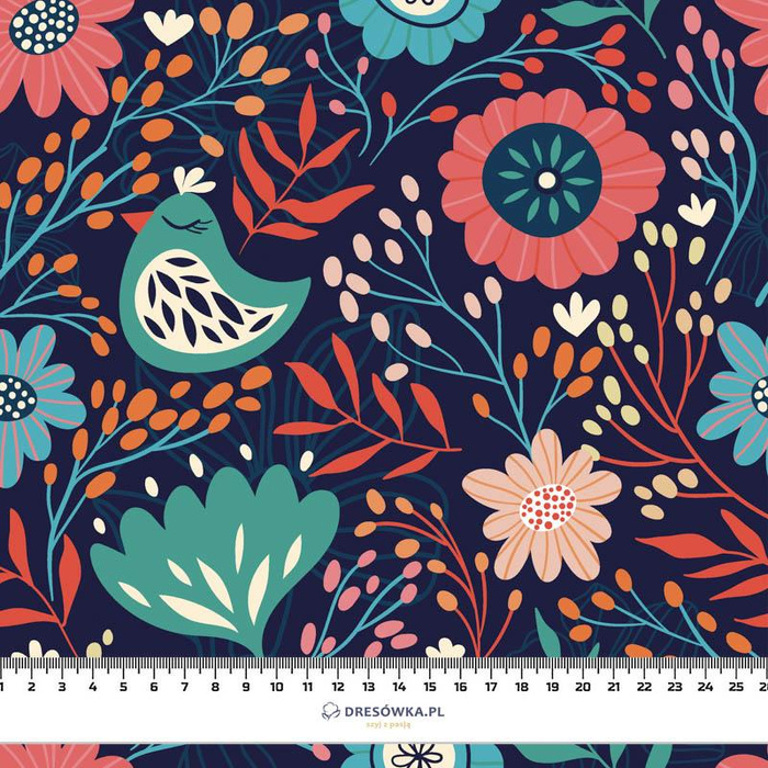 FOLKOVÍ PTÁCI / navy- Potahový velur 