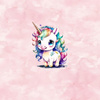 CUTE UNICORN PAT. 1 - PANEL (60cm x 50cm) brushed knitwear with elastane ITY