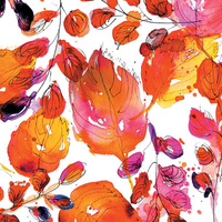 PAINTED FLOWERS  - Woven Fabric for tablecloths