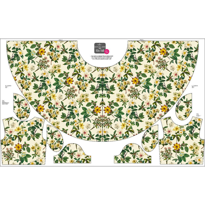 KID'S DRESS "MIA" (122/128) -  BOTANICAL GARDEN WZ.1 - sewing set 