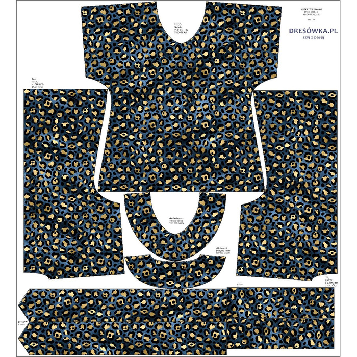 KIMONO BLUSE - LEOPARD / SPRENKEL M. 3 - Nähset S-M