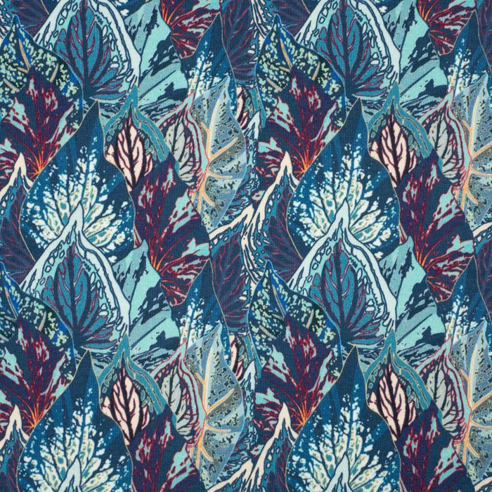 BLUE LEAVES (VINTAGE) - Cotton woven fabric