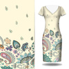 FLOWERS (pattern no. 1) / ecru - dress panel crepe