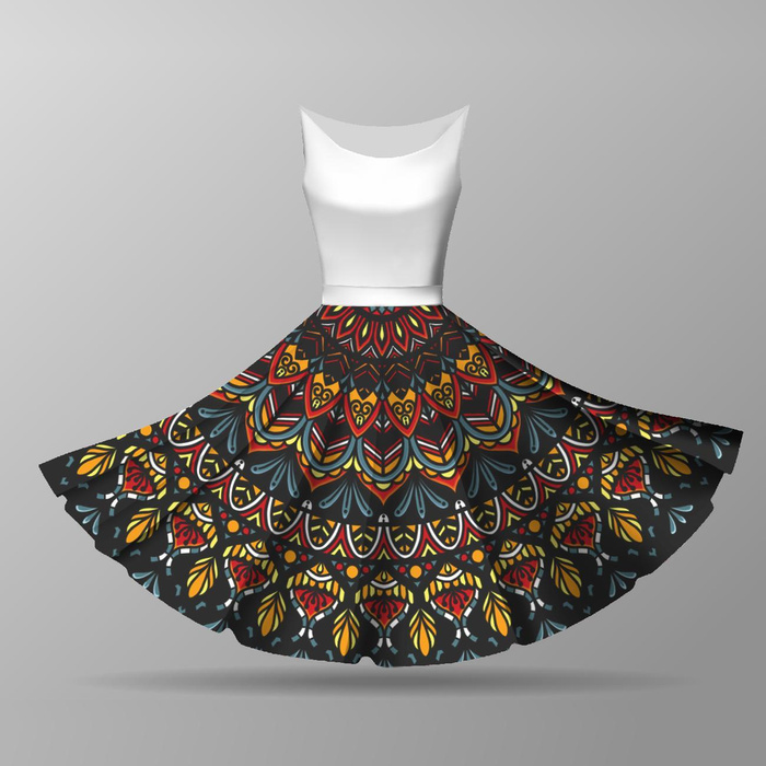 AFRICAN MANDALA - velký panel pro kruhovou sukni