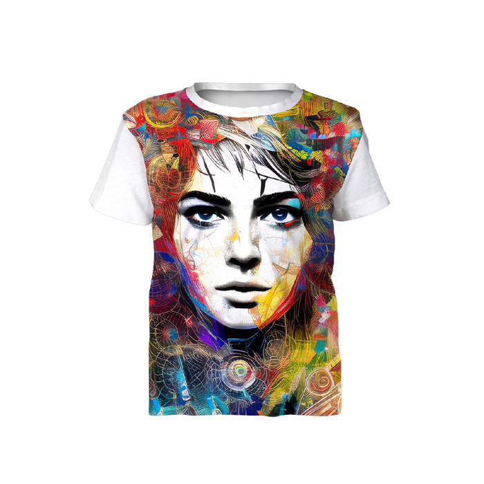 KID’S T-SHIRT - ABSTRACT GIRL PAT. 1 - sewing set (140/146)