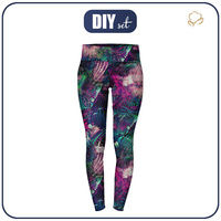 THERMO LEGGINSY DAMSKIE (GRETA) - FANTASY LEAVES - zestaw do uszycia XS