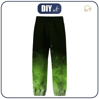 SOFTSHELL-HOSE (YETI) - KLECKSE (grün) / schwarz (98/104)