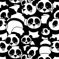 PANDAS / grey - Cotton woven fabric
