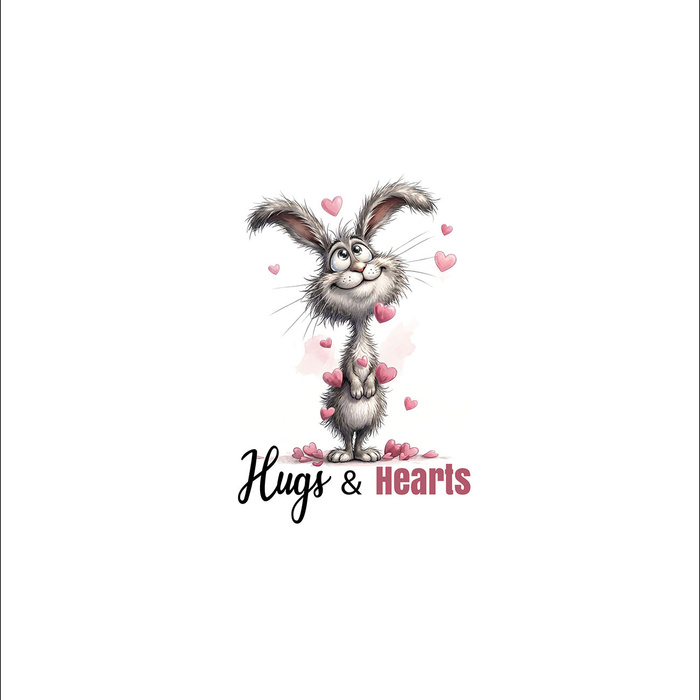 CUTE BUNNY - Panel (60cm x 50cm)  Polster- Velours