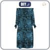 KLEID "CARMEN" - SPITZEN SCHMETTERLINGE / blau - Krepp M