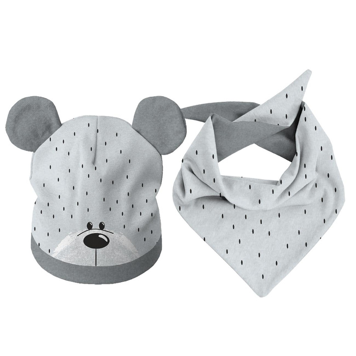 KID'S CAP AND SCARF (TEDDY) - TEDDY / gray 51-54