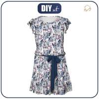 KLEID "EMMA" - AQUARELL BLÄTTER 2.0 - Viskosejersey mit Elasthan XXL