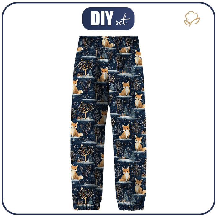 CHILDREN'S SOFTSHELL TROUSERS (YETI) - WINTER ANIMALS PAT.6 - sewing set (86/92)
